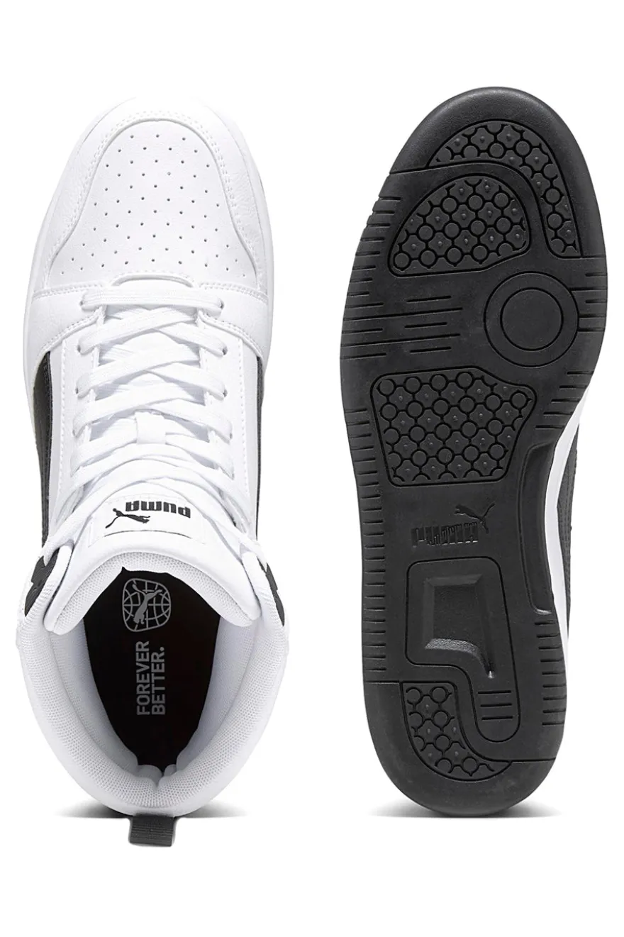 Sneakers alte bianche con dettagli neri Rebound V6 Puma