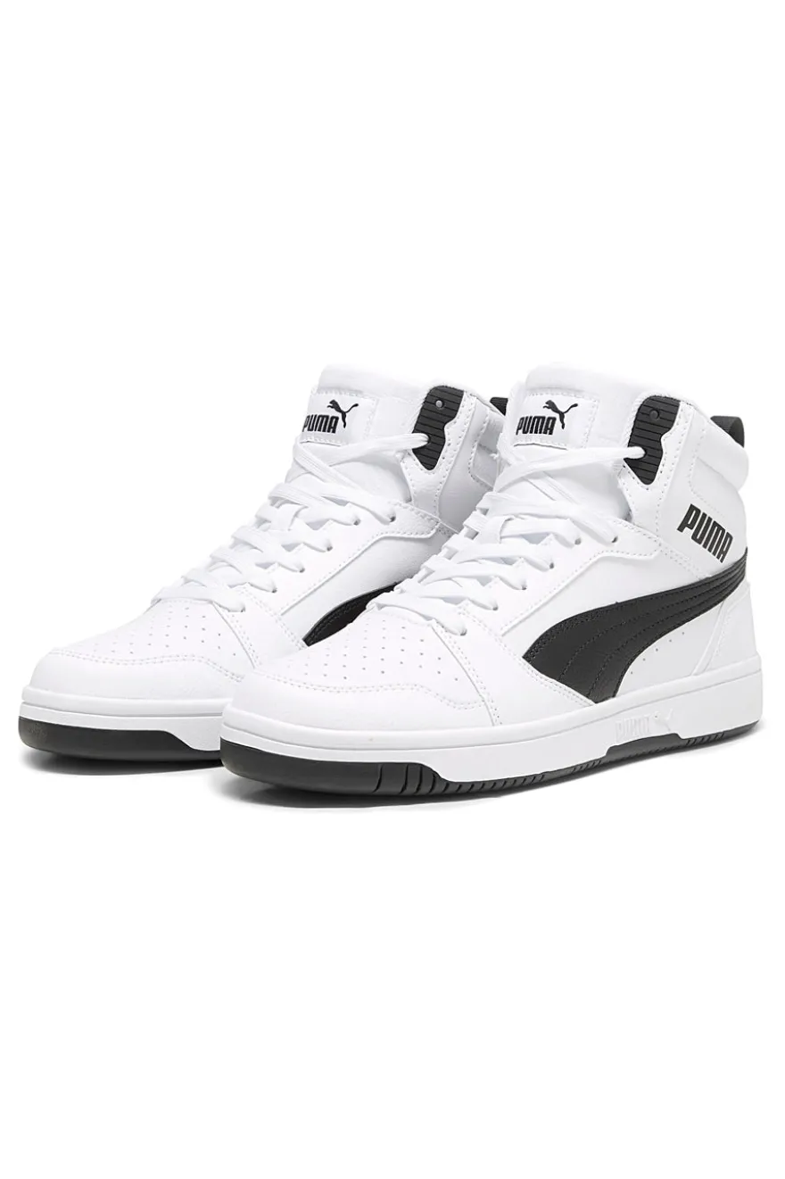 Sneakers alte bianche con dettagli neri Rebound V6 Puma