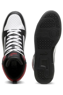 Sneakers Alte Bianche con dettagli neri e rossi Puma Rebound V6 39232624