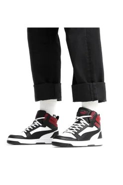 Sneakers Alte Bianche con dettagli neri e rossi Puma Rebound V6 39232624