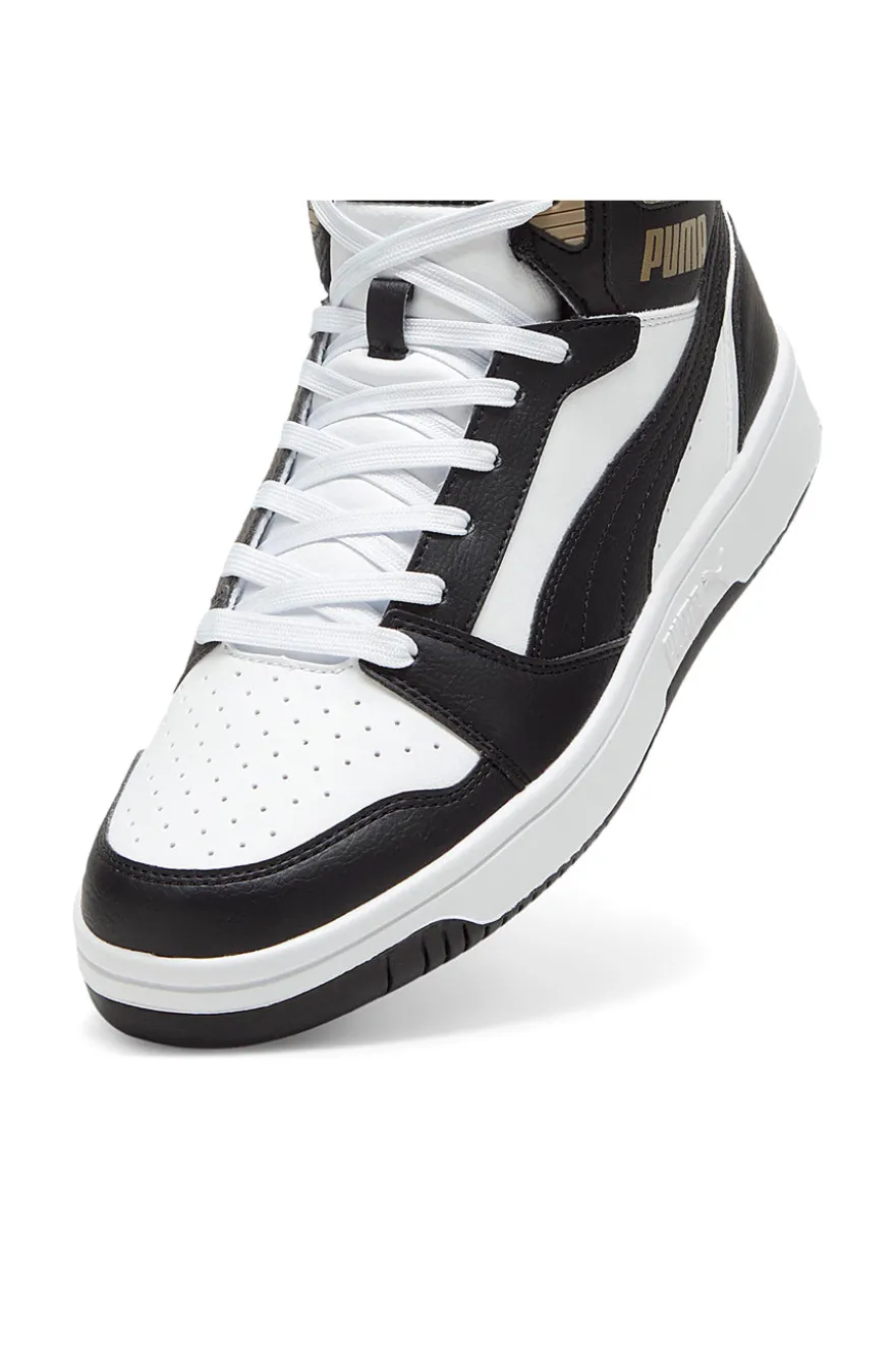 Sneakers Alte Bianche con dettagli neri e biege Puma Rebound V6 Mid 39232622
