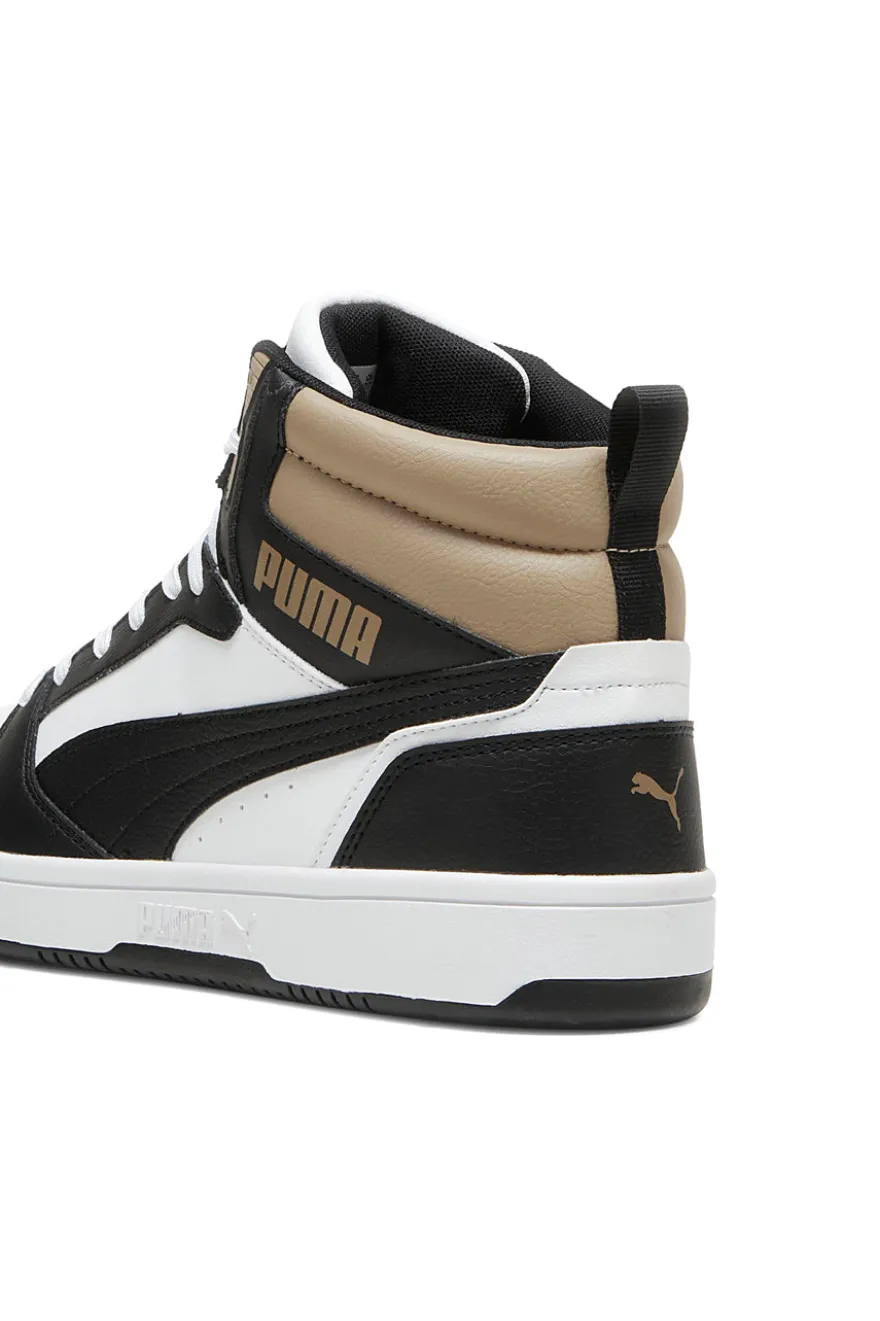 Sneakers Alte Bianche con dettagli neri e biege Puma Rebound V6 Mid 39232622
