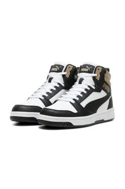 Sneakers Alte Bianche con dettagli neri e biege Puma Rebound V6 Mid 39232622