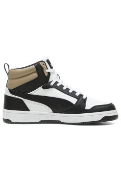 Sneakers Alte Bianche con dettagli neri e biege Puma Rebound V6 Mid 39232622