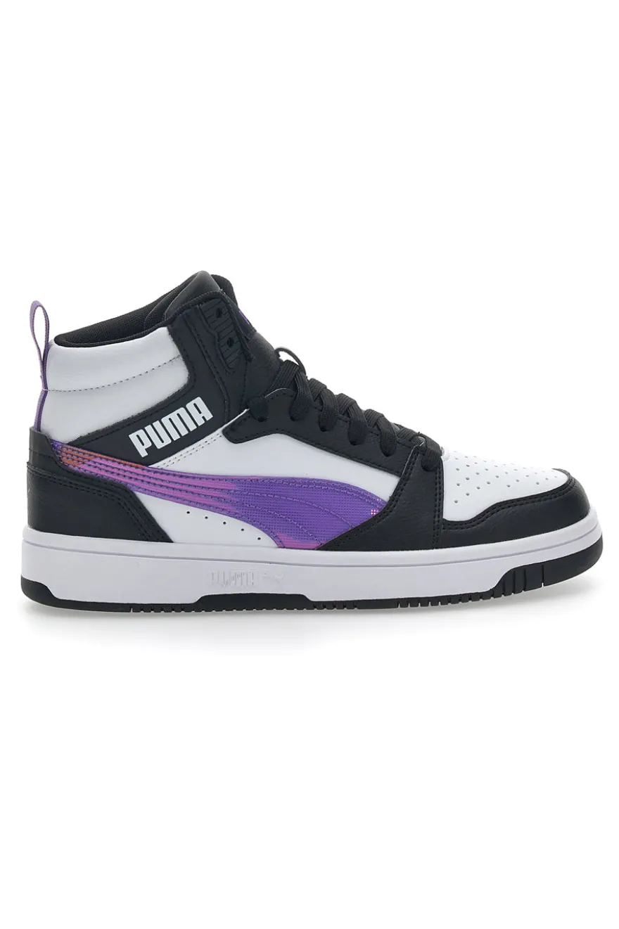 Sneakers Alte Bianche e Nere da Ragazzi Puma Rebound V6 Mid Deep Dive JR