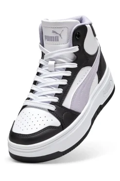 Sneakers alte bianche e nere suola flatform Rebound Femme Mid Puma
