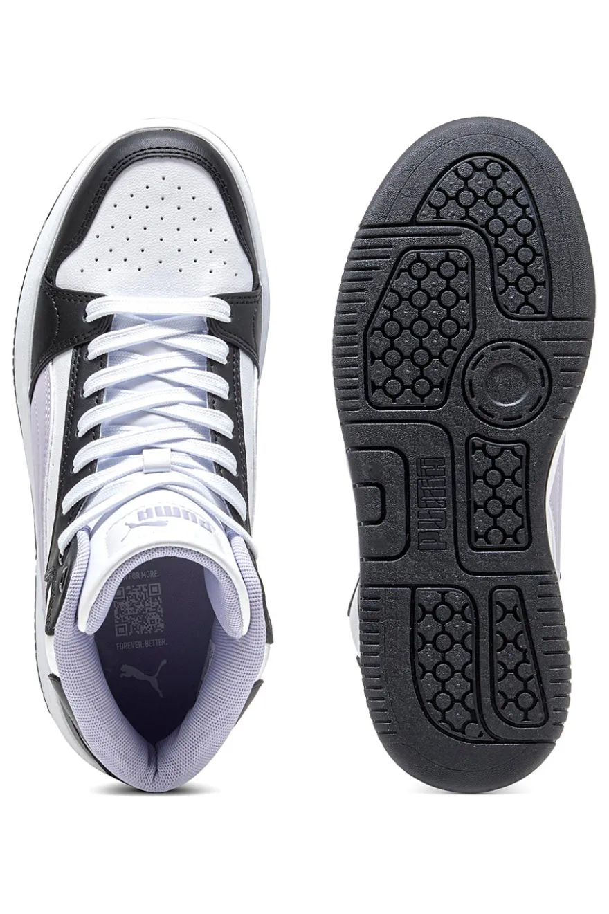 Sneakers alte bianche e nere suola flatform Rebound Femme Mid Puma