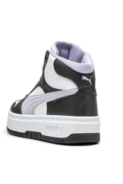 Sneakers alte bianche e nere suola flatform Rebound Femme Mid Puma