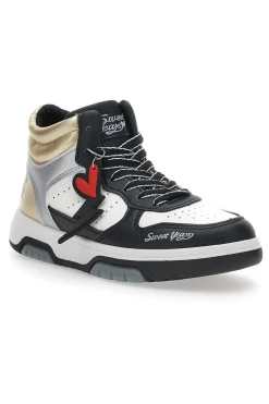 Sneakers Alte Bianche e Nere Sweet Years 8580