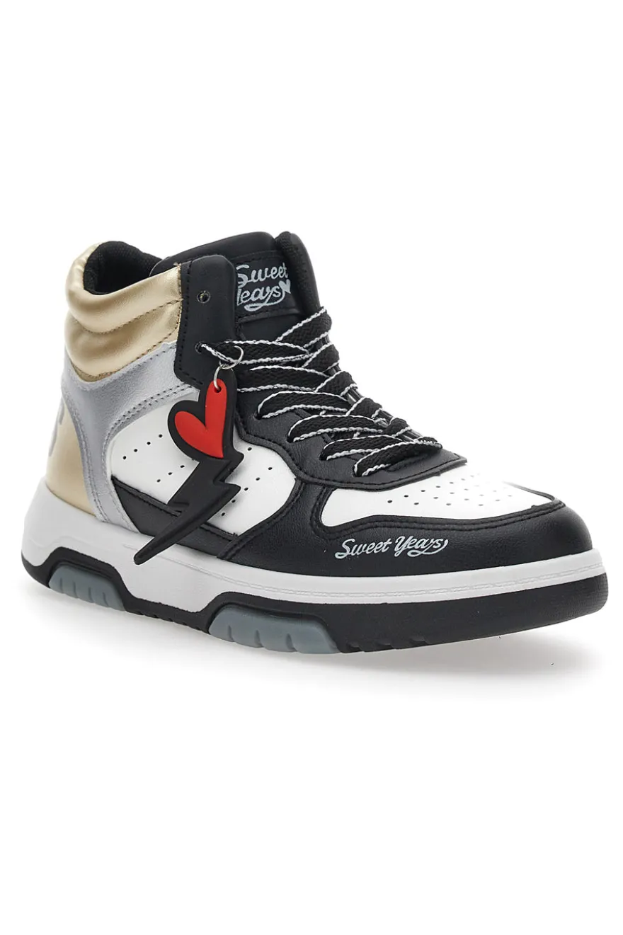 Sneakers Alte Bianche e Nere Sweet Years 8580