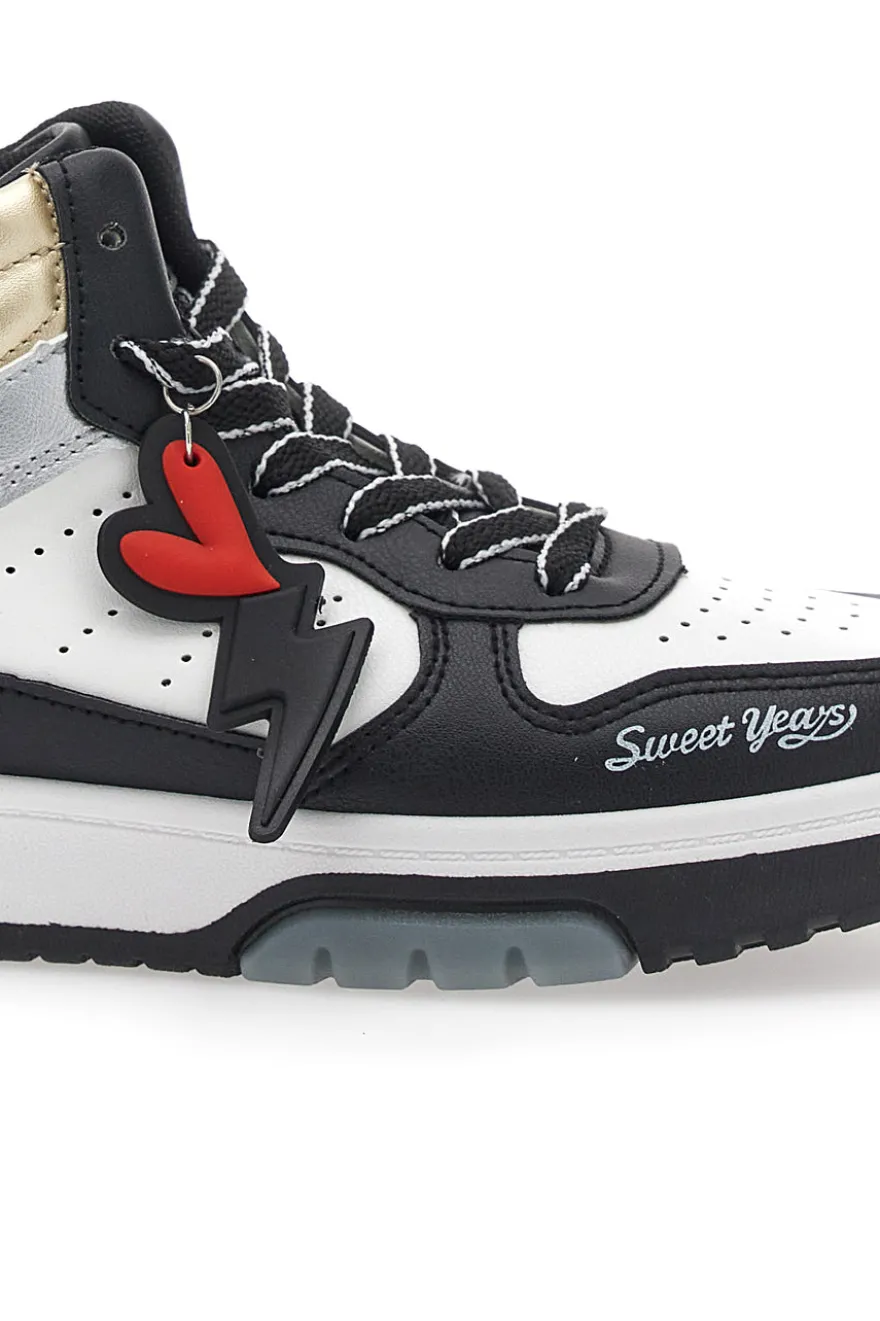 Sneakers Alte Bianche e Nere Sweet Years 8580
