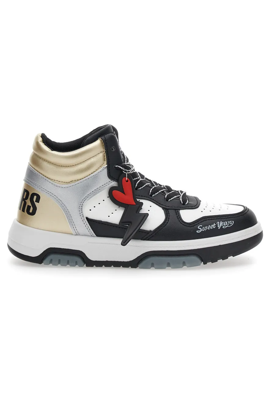 Sneakers Alte Bianche e Nere Sweet Years 8580