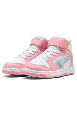 Sneakers alte bianche e rosa Puma Rebound V6 Mid Space Belle AC+PS