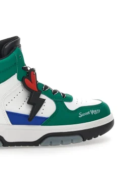 Sneakers Alte Bianche e Verdi Sweet Years 8580