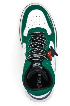 Sneakers Alte Bianche e Verdi Sweet Years 8580