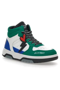 Sneakers Alte Bianche e Verdi Sweet Years 8580
