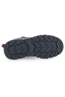 Sneakers alte grigie con dettagli rossi e strappo Pitt Kids 125