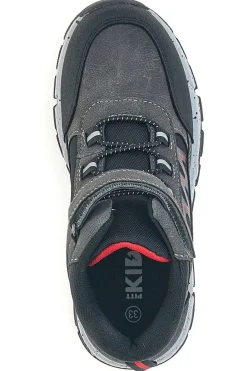 Sneakers alte grigie con dettagli rossi e strappo Pitt Kids 125