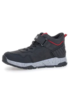 Sneakers alte nere con dettagli rossi e strappo Pitt Kids 129