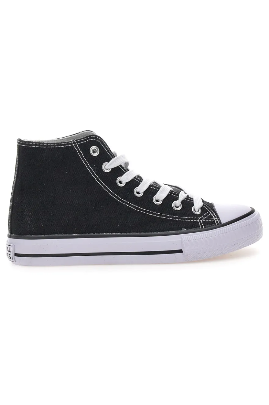 Sneakers alte nere in tela suola platform Original Marines 5014