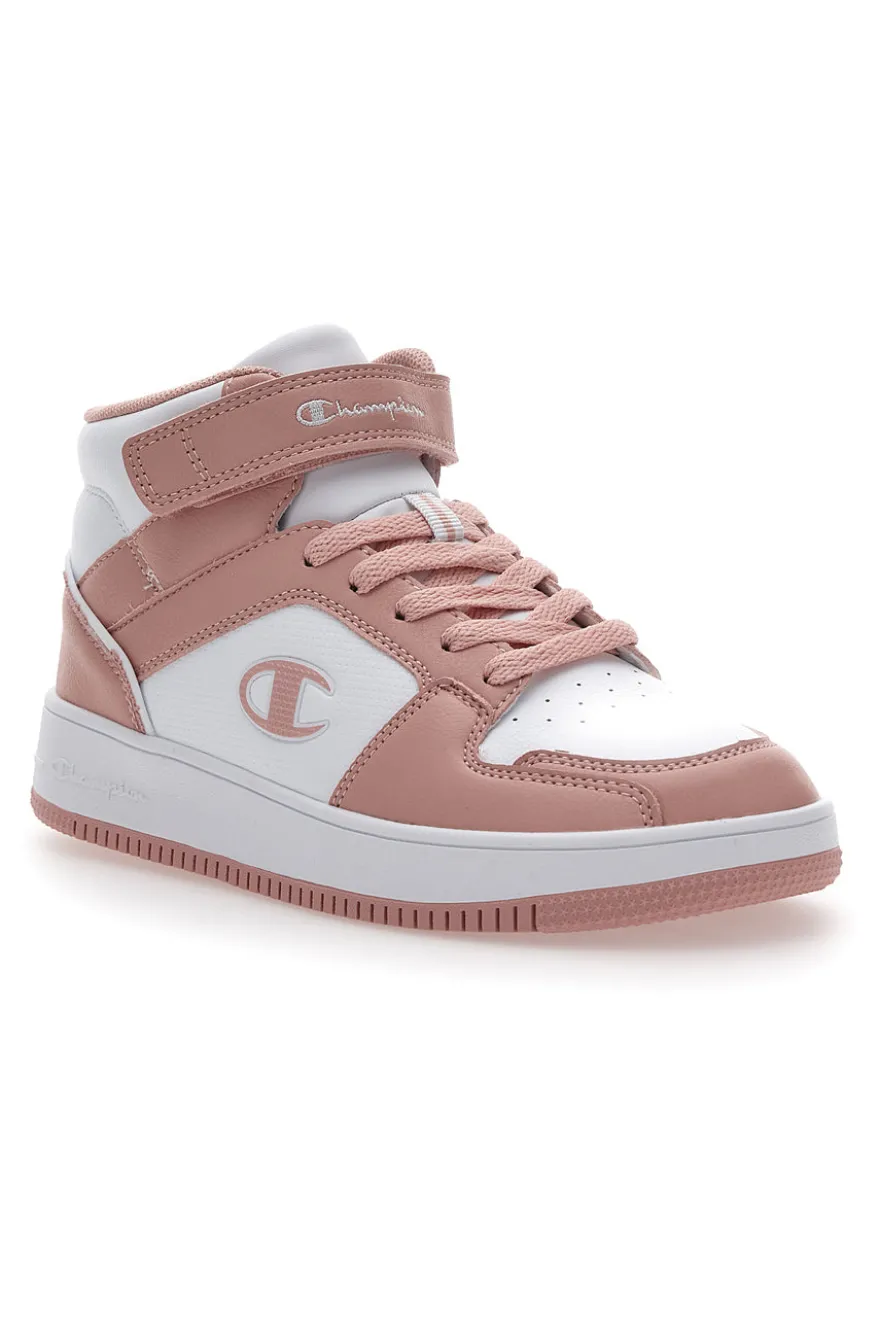 Sneakers Alte Rosa e Bianche Champion Rebound 2.0 Mid