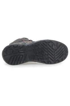Sneakers antinfortunistiche mid grigie S1P in pelle Black shoot YL-5068H-1