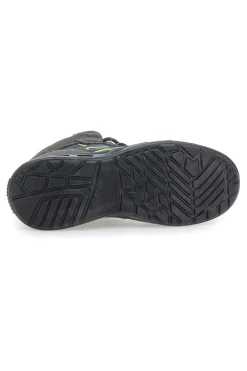 Sneakers antinfortunistiche mid grigie S1P in pelle Black shoot YL-5068H-2