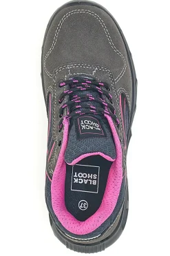 Sneakers antinfortunistiche grigie in pelle Black shoot YL-5068-B S1P