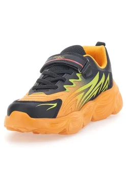 Sneakers Arancione con Dettagli Neri e Velcro PITT KIDS K191562