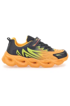 Sneakers Arancione con Dettagli Neri e Velcro PITT KIDS K191562