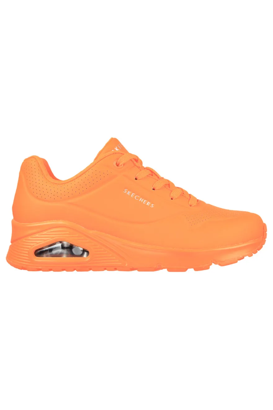 Sneakers Arancione da Donna Skechers Uno-Night Shades