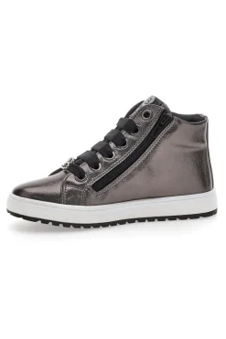 Sneakers Argento con Cerniera e Cuori Glitterati Laura Biagiotti 87049386 da Bambina