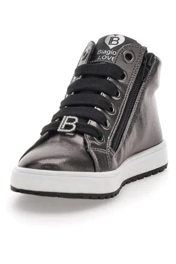 Sneakers Argento con Cerniera e Cuori Glitterati Laura Biagiotti 87049386 da Bambina