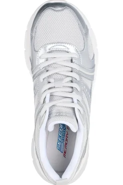 Sneakers argento con inserti in mesh Skechers Bobs Vamos
