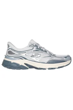 Sneakers argento con inserti silver e calzata facilitata Skechers Stamina Sport Slip-ins