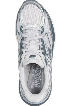 Sneakers argento con inserti silver e calzata facilitata Skechers Stamina Sport Slip-ins
