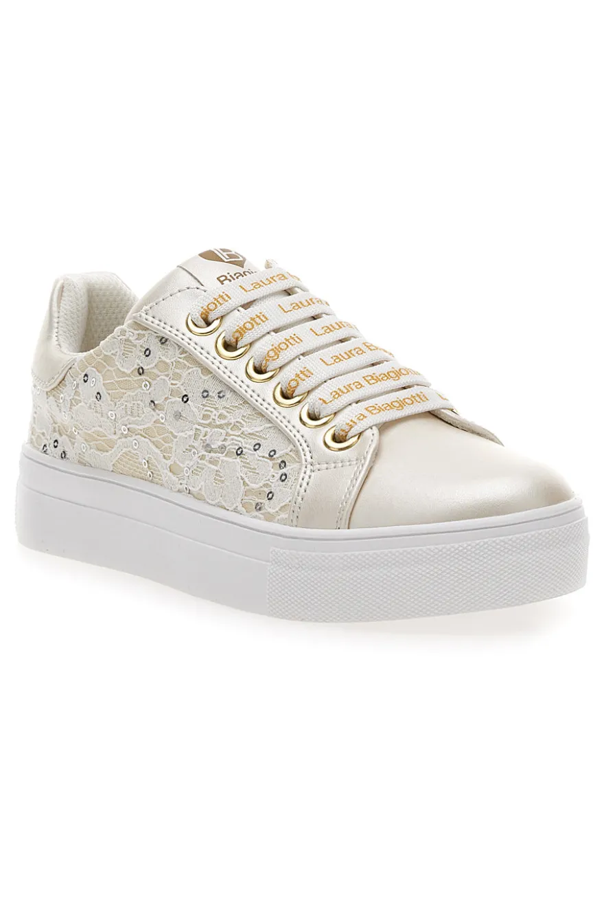 Sneakers Avorio Con Platform Laura Biagiotti 8321