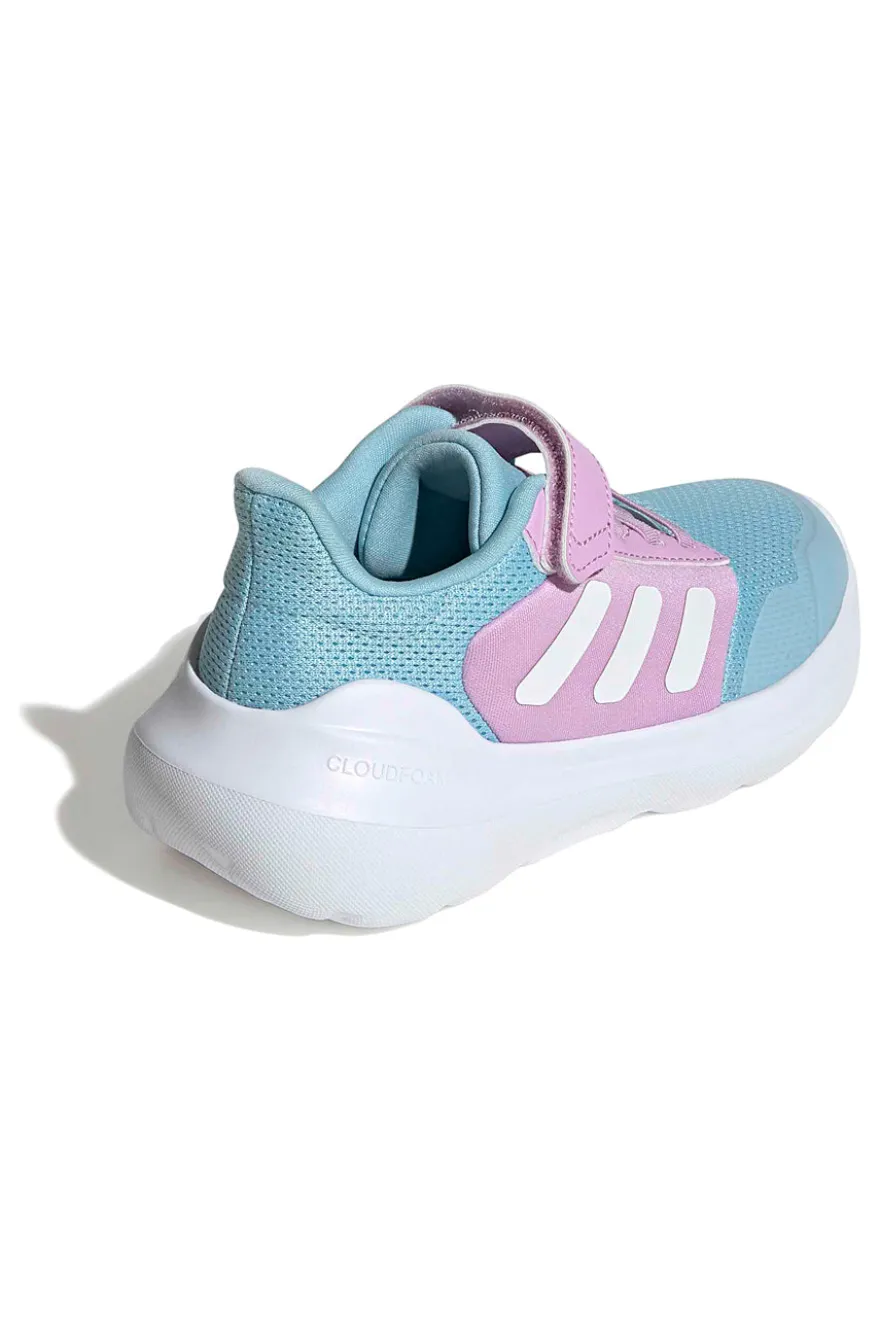 Sneakers azzurre e lilla traspiranti con strappo Adidas Tensaur Run 3.0 EL C