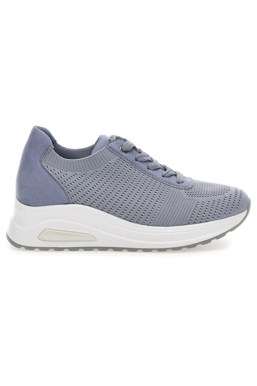 Sneakers azzurre in tessuto traspirante con zeppa Inblu 485IN
