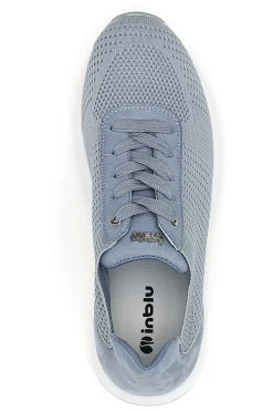 Sneakers azzurre in tessuto traspirante con zeppa Inblu 485IN