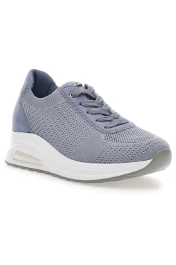 Sneakers azzurre in tessuto traspirante con zeppa Inblu 485IN