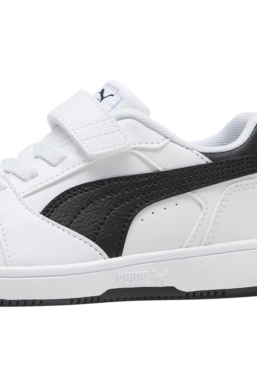 Sneakers bambino bianche e nere Puma Rebound V6 Lo AC+ PS