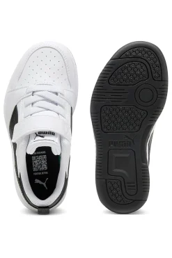 Sneakers bambino bianche e nere Puma Rebound V6 Lo AC+ PS