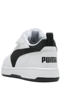 Sneakers bambino bianche e nere Puma Rebound V6 Lo AC+ PS