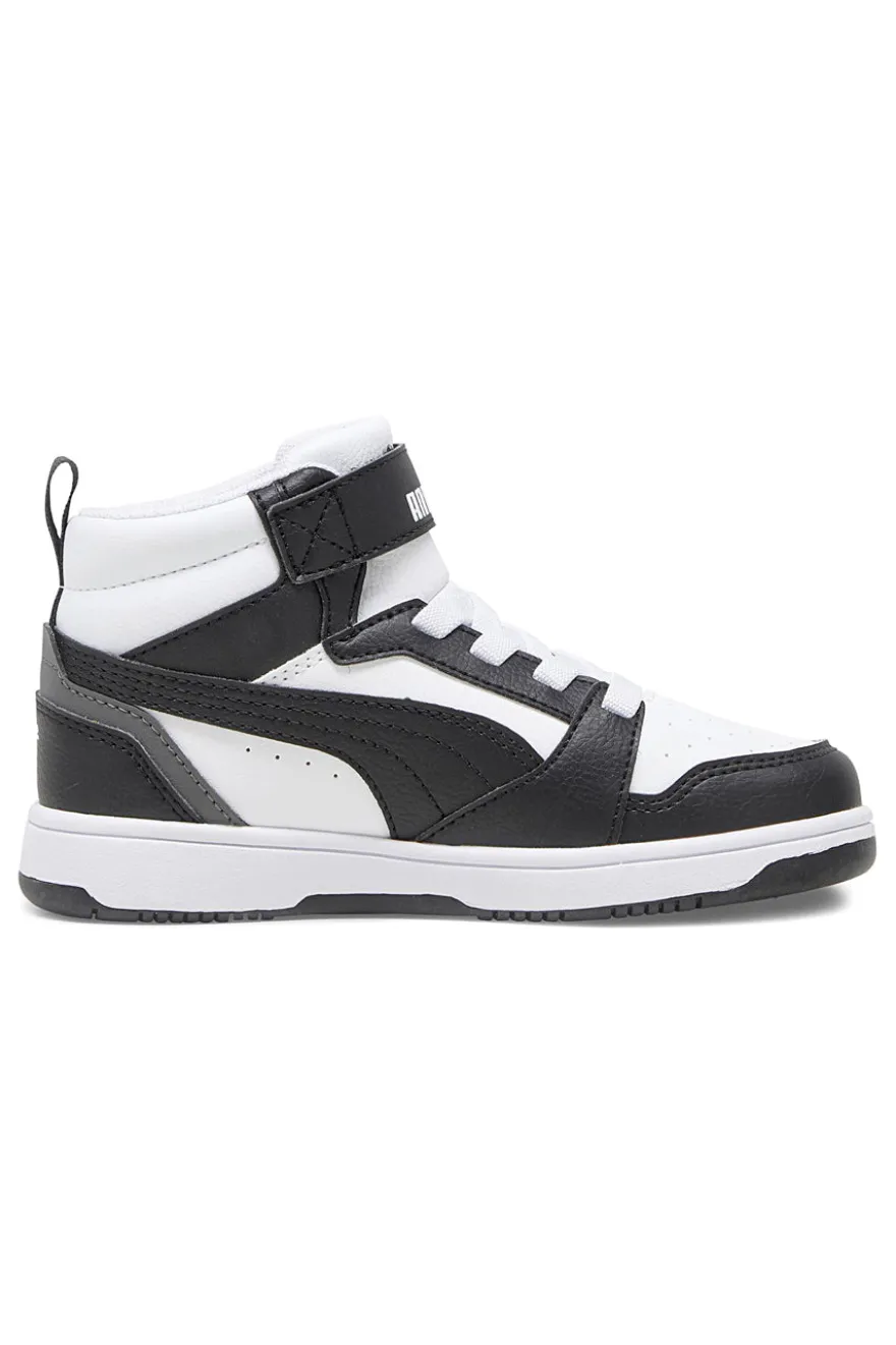 Sneakers bambino bianche e nere mid Puma Rebound V6 Mid AC+ PS