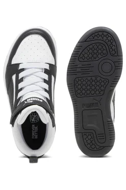 Sneakers bambino bianche e nere mid Puma Rebound V6 Mid AC+ PS