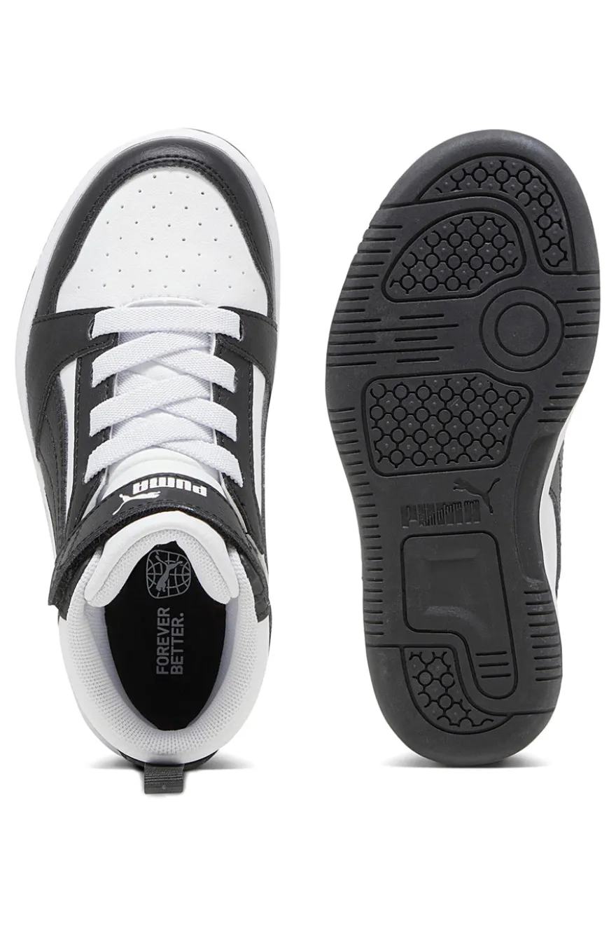 Sneakers bambino bianche e nere mid Puma Rebound V6 Mid AC+ PS