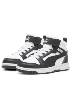 Sneakers bambino bianche e nere mid Puma Rebound V6 Mid AC+ PS