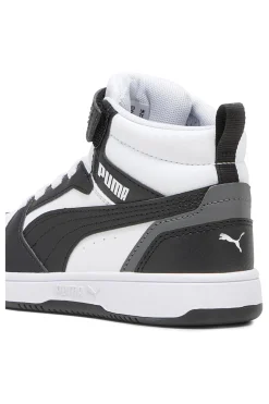 Sneakers bambino bianche e nere mid Puma Rebound V6 Mid AC+ PS