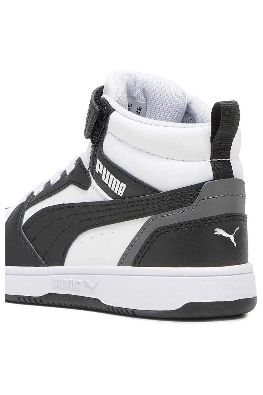 Sneakers bambino bianche e nere mid Puma Rebound V6 Mid AC+ PS